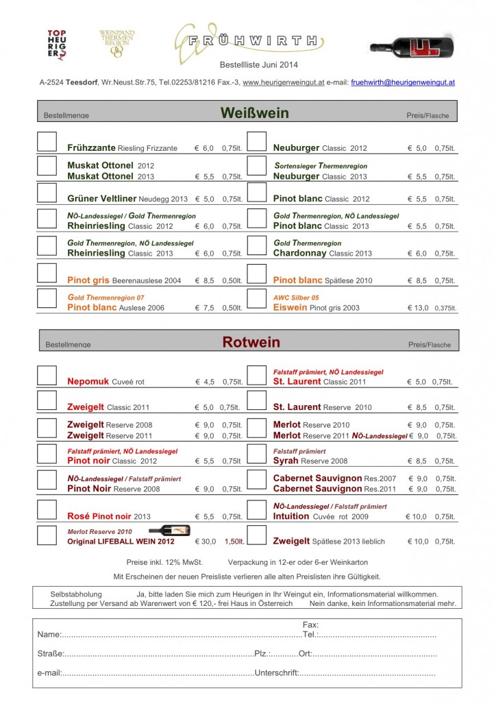 Bestellliste0614 Weißweine und Rotweine